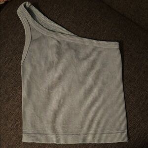 Nikibiki Ribbed light blue Asymmetrical Tank Top